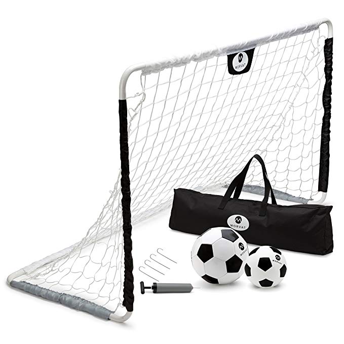 Morvat Premium Portable Soccer Goal Set | Endless Hours of Fun and Playing Time | Indoor and Outdoor | Extra Strong, Durable Quality