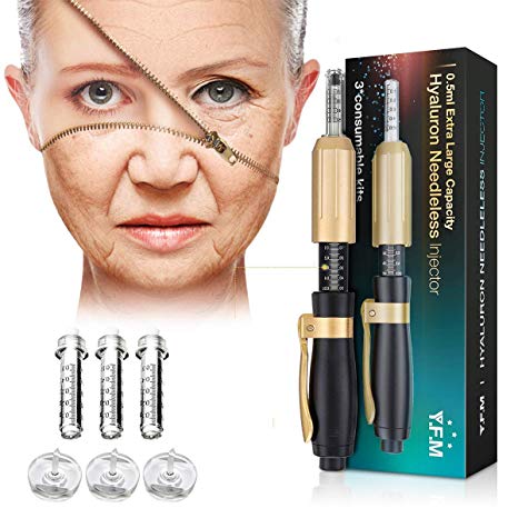 0.5ML Hyaluron Pen, YFM Hyaluron Pen (with 3 Ampoules), Help to Reduce Blemishes and Wrinkles, Restore Skin Elasticity