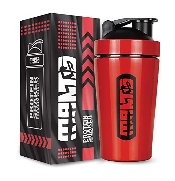 MANTIS Stainless Steel Gym Shaker Bottle,500 ML,100% Leak Proof and Food Grade(Red)