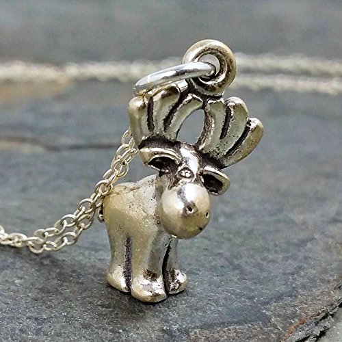 Cute Moose Necklace - 925 Sterling Silver