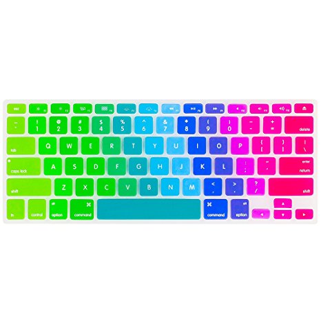 Kuzy - Newest Rainbow Keyboard Cover Silicone Skin for MacBook Pro 13" 15" 17" (with or w/out Retina Display) iMac and MacBook Air 13" - Newest Rainbow