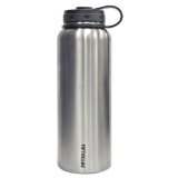Lifeline 7502 Silver Stainless Steel Wide Mouth Water Bottle - 40 oz Capacity