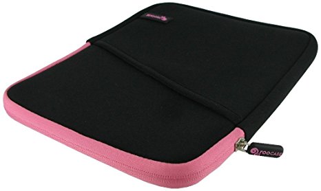 rooCASE Apple iPad Air Sleeve Case Cover for iPad Air /4/3/2- Super Bubble Carrying Sleeve (Black / Pink)