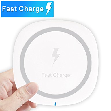 Pansonite Wireless Charger, Qi Fast Wireless Charging Pad with Anti-Slip Rubber for iPhone 8 / 8 Plus, iPhone X, Samsung Galaxy Note 8 / S8 / S8 Plus, S7 / S7 Edge and Other Qi-Enabled Devices
