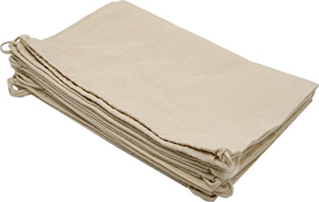 100 Percent Cotton Muslin Shoe Bags 6-Pack For Storage Pantry Gifts (14 x 17, White)