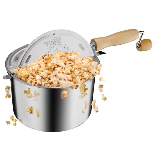 Great Northern Popcorn Original Stainless Steel Stove Top 6-1/2-Quart Popcorn Popper