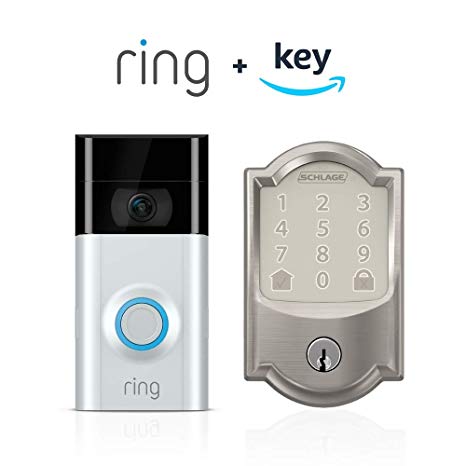 Ring Video Doorbell 2   Schlage Encode Smart WiFi Deadbolt, Works with Key by Amazon