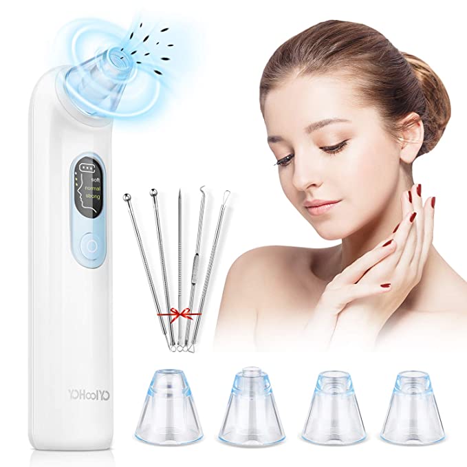 Blackhead Remover Pore Vacuum Blackhead Removal Tool Vacuum Pore Cleaner USB Rechargeable Comedone Extractor Tool for Blackhead Acne Removal With LED Display