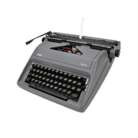 Royal 79103Y Epoch Portable Manual Typewriter, Gray, Impression Control Lever, Margin Tabs Stop with Release Key, Space Bar with Repeater Key, 12.5" Carriage, 11.6" Maximum Print Width