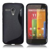 Yakamoz Flexible TPU S-line Silicone Gel Case Cover for Motorola Moto G DVX XT1032 with Free HD Screen Protector and Stylus Pen S-line Black