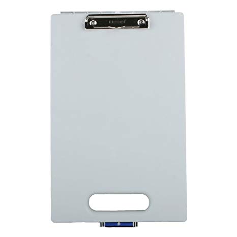 Dexas Clipcase Storage Clipboard with Handle, Pearlized Silver