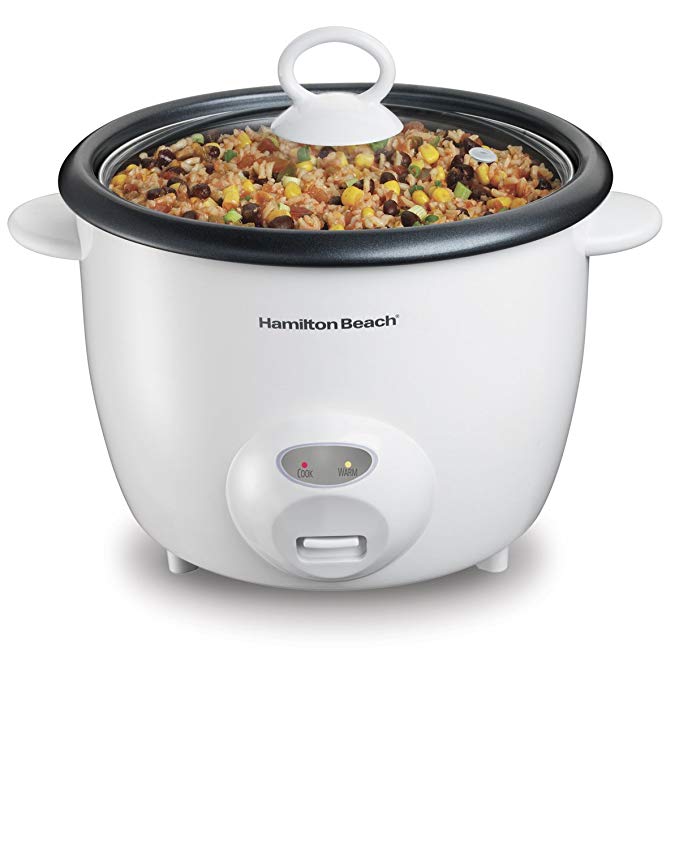 Hamilton-Beach 37522 Rice Cooker & Food Steamer, White, 20 cups cooked/10 cups Uncooked