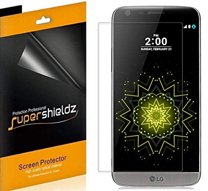 [6-Pack] Supershieldz- Anti-Bubble High Definition Clear Screen Protector for LG G5 -Lifetime Replacements Warranty - Retail Packaging