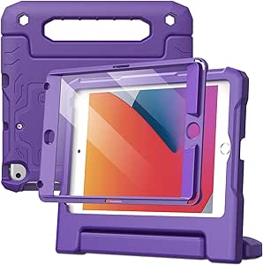 JETech Kids Case for iPad mini 5/4/3/2/1 (7.9-Inch, 2019/2015/2014/2013/2012 Model) with Built-in Screen Protector, Shockproof Full-Body Handle Stand Tablet Protective Cover (Purple)