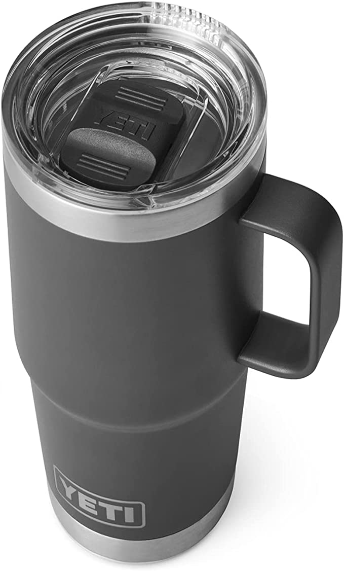 YETI Rambler 20 oz Travel Mug, Stainless Steel, Vacuum Insulated with Stronghold Lid, Charcoal