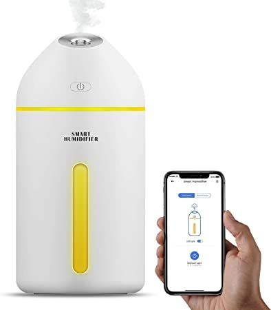 meross Smart Portable Humidifiers for Bedroom, 320ML Mini Cool Mist Humidifier Work with Alexa and Google Assistant, Quiet for Baby Kids Nursery Office Travel, Auto Shut Off