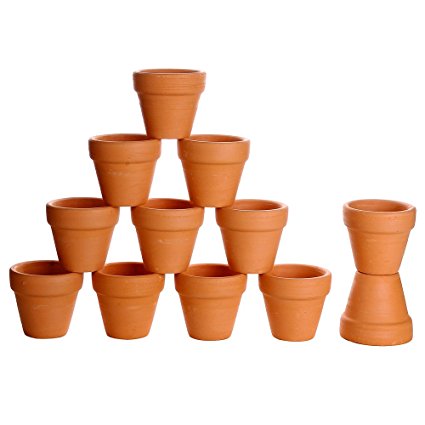Winlyn 12 Pcs Small Mini Clay Pots 2'' Terracotta Pot Clay Ceramic Pottery Planter Cactus Flower Pots Succulent Nursery Pots- Great for Plants,Crafts,Wedding Favor