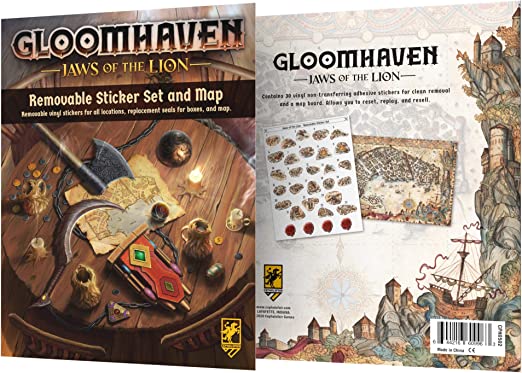 Cephalofair Games Gloomhaven: Jaws of The Lion Removable Sticker Set & Map