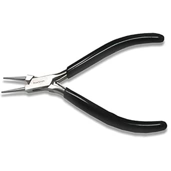 The Beadsmith Round Nose Pliers – Extra Fine Tips – 4.5 inches (114mm) – PVC Grip Handle with Double Leaf Springs – Jewelry Making Tool for Creating Bracelets, Earrings and Necklaces