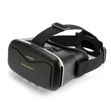 ZZERO 3D VR Virtual Reality Headset Glasses for 3D Video Movies and Games,Compare with Samsung Gear VR,Google Cardboard,for iPhone 6 6 Plus 5S 5C 5 Samsung Galaxy and Smartphones