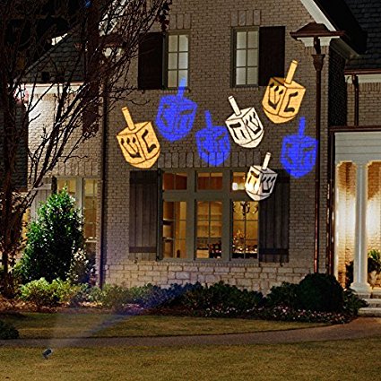 Gemmy Lightshow Hanukkah Whirl-A-Motion LED Projection Lights - Dreidel