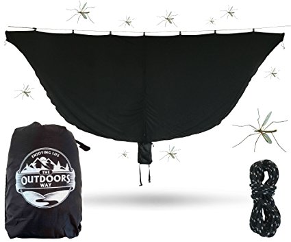 Hammock Mosquito Net From The Outdoors Way. 11 Foot Bug Net Fits Any Hammock, Perfect To Keep Mosquitos And Noseeums OUT! Easy To Set Up   Lightweight   Attached Carry Pouch. Performance Delivered.