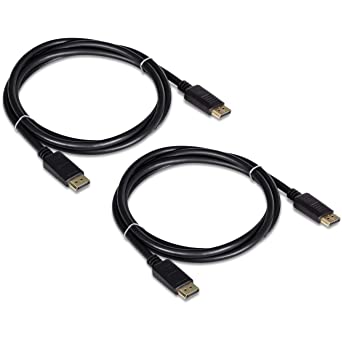 TRENDnet 6 Foot DisplayPort 1.2 Cable, 2-Pack, Includes 2 x DisplayPort 1.2 Cables, Supports up to 2560 x 1440 @ 144Hz, Black, TK-DP06/2