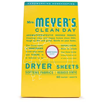 Mrs. Meyer's Clean Day Dryer Sheets, Honeysuckle, 80 ct