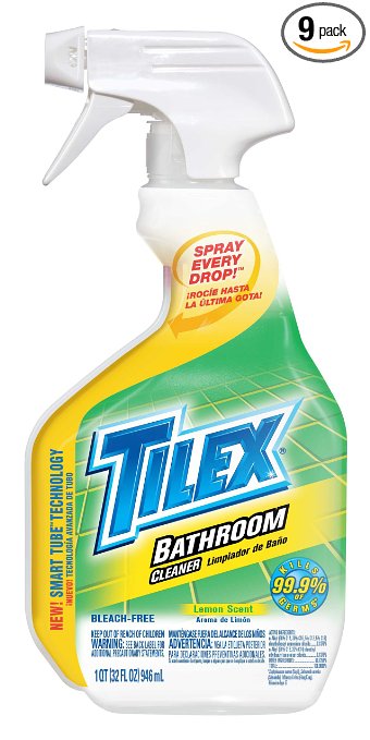 Tilex Bathroom Cleaner Spray, Lemon, 32 Fluid Ounces (Pack of 9)