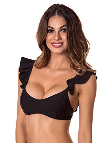 RELLECIGA Women's Ruffles Flounce Triangle Bikini Top