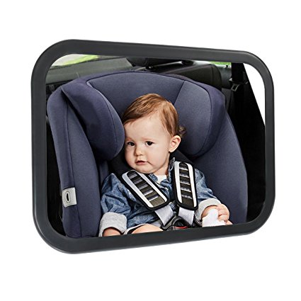 ELUTO Baby Mirror For Car Baby Rear Facing Mirrors Infant Back Seat Mirror Baby Shatterproof Glass Mirror Adjustable, Convex Mirror