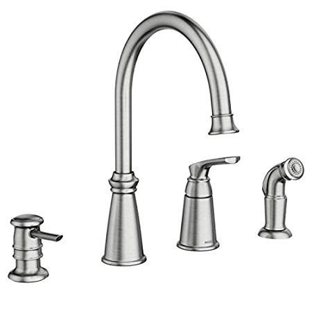 Moen 87044SRS One-Handle High Arc Kitchen Faucet, Spot Resist Stainless