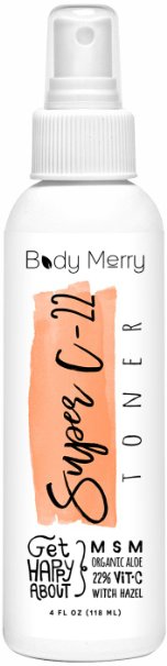 Facial Toner by Body Merry with the Power of 22 Vitamin C Serum  Natural Organic Aloe  Witch Hazel  Best Botanical Oils to Calm Acne Minimize Pores and Remove Oil and Dirt for Clean and Clear Skin
