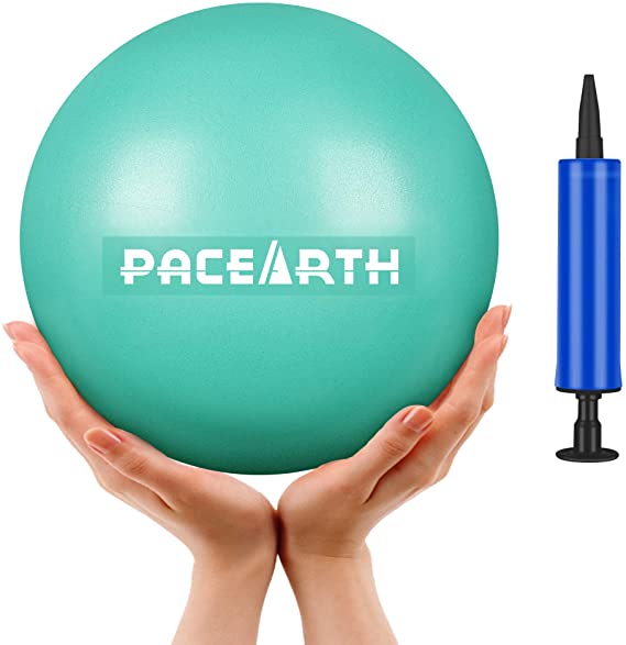 PACEARTH Mini Exercise Ball, 9 inch Pilates Ball with Air Pump and Tube Inflation, Small Bender Ball for Yoga, Physical Therapy, Pilates, Core Training and Balance Improvement