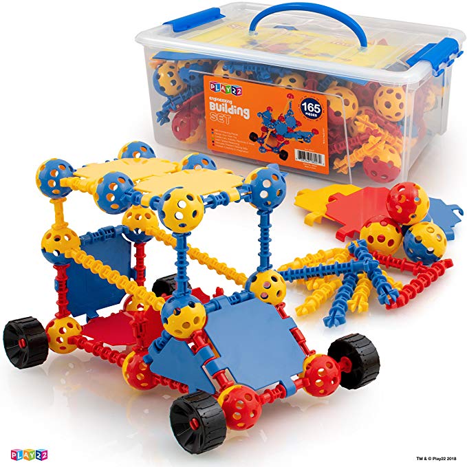 Play22 Building Toys For Kids 165 Set - STEM Educational Construction Toys - Building Blocks For Kids 3  Best Toy Blocks Gift For Boys and Girls - Great Educational Toys Building Sets - Original