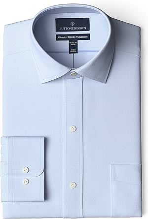 Buttoned Down Men's Classic-Fit Solid Non-Iron Dress Shirt Pocket Spread Collar