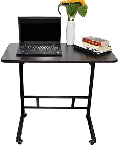 Akway Small Computer Desk 31.4 inches Height Adjustable Side Table Notebook Computer Stand Bed Table for Eating TV Tray, Black CJ02-80-HHT-CA