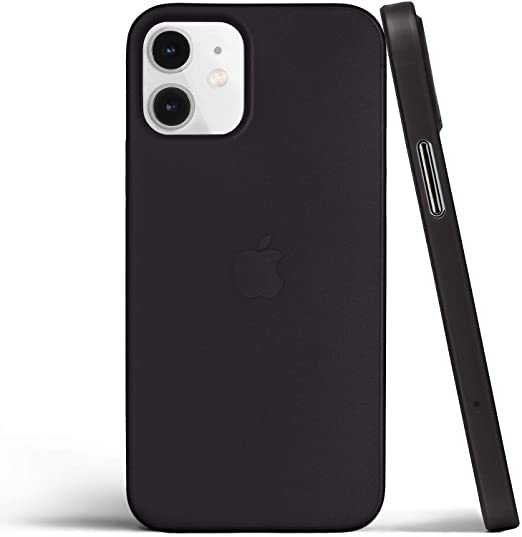totallee Thin iPhone 12 mini Case, Thinnest Cover Ultra Slim Minimal - for Apple iPhone 12 Mini (2020) (Frosted Black)