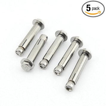 Yasorn 5-pack Stainless Steel External Hex Expansion Bolt M8x60mm