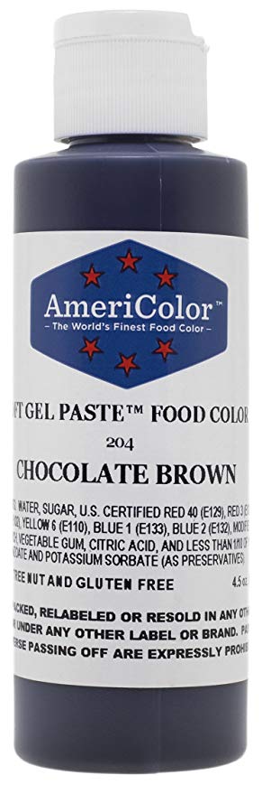 AmeriColor Food Coloring, Chocolate Brown Soft Gel Paste, 4.5 Ounce