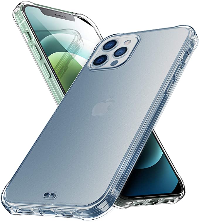 ORIbox compatible iPhone 12 pro max Case Clear, Translucent Matte case with Soft Edges, Lightweight, Wireless Charging