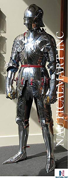 NAUTICALMART German Gothic Full Suit Of Armor ~15th Century Late Armor Costume