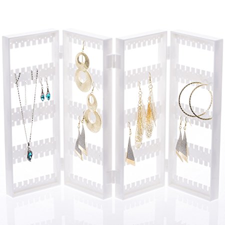 Choice fun Foldable 4-Panel Jewelry Hanger Earrings necklace holder Display Stands Choice Fun Transparent