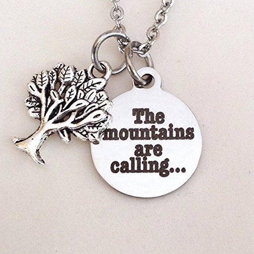 The mountains are calling necklace - mountain lovers - petite stainless steel - nature lovers