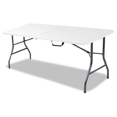 Cosco Products Centerfold Folding Table 6-Feet White Specked Pewter