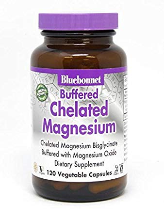 Bluebonnet Nutrition, Buffered Chelated Magnesium, 2 Pack (120 Veggie Caps Each) for The Normal Functioning of Cells