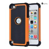 iPod 5  6 Case MagicSky ShockproofImpact Resistant Bumper Slim protective Case Cover Hard Plastic Outer  Rubber Silicone Inner for iPod Touch 5th  iPod Touch 6th Generation - Orange