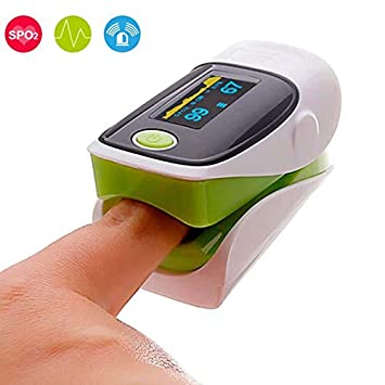 OXOQO Pulse Oximeter Fingertip,Fingertip Pulse Oximeter Monitor for Kids,The Old,Home Use.with Blood Oxygen Saturation SpO2 Sensor&Heart Rate Measuring,LED Display,Low Consumption FDA Approved(Green)