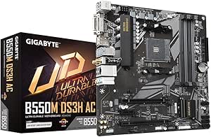 igabyte B550 Ultra Durable Motherboard with Pure Digital VRM Solution, PCIe 4.0 x16 Slot, Dual PCIe 4.0/3.0 M.2 Connectors, Intel Dual Band