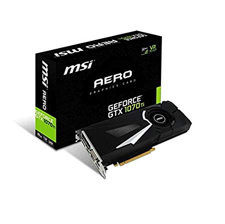 MSI Gaming GeForce GTX 1070 Ti 8GB GDRR5 256-bit HDCP Support DirectX 12 SLI Single Fan VR Ready Graphics Card (GTX 1070 TI AERO 8G)